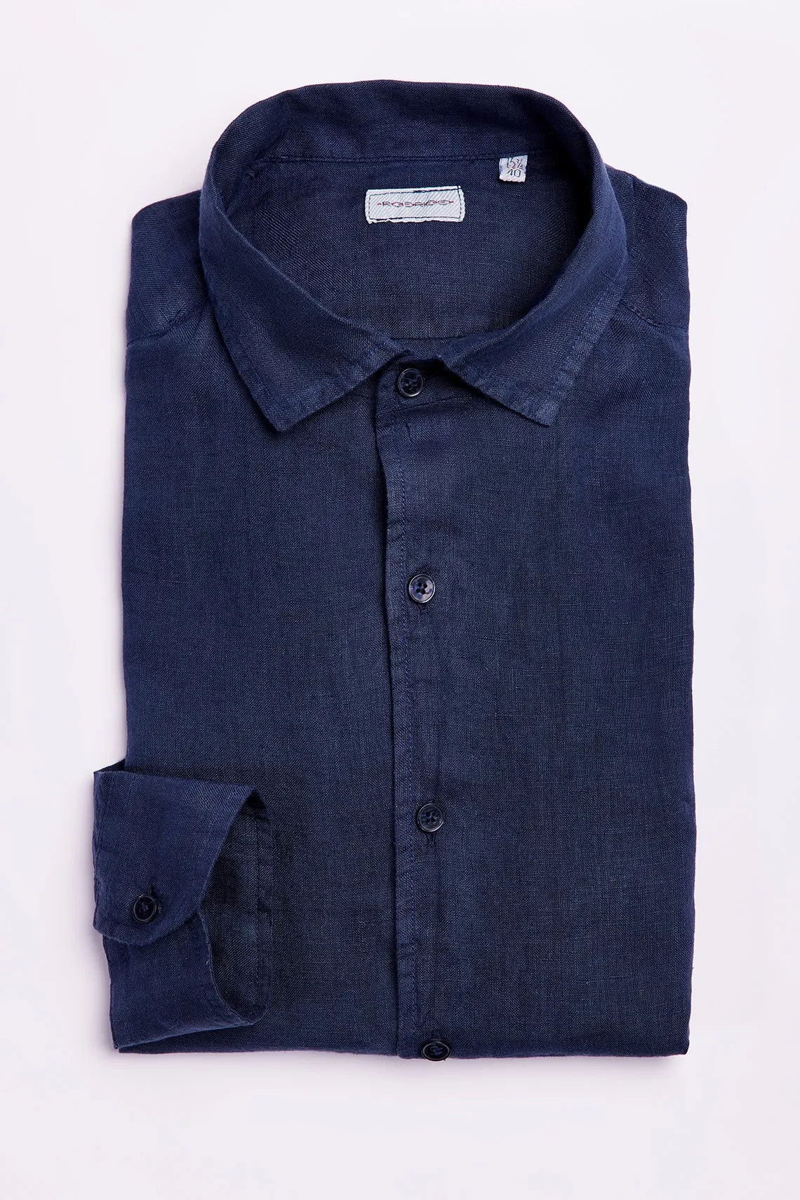 CAMICIA COLLO PARAMONTURA  LINO BLU