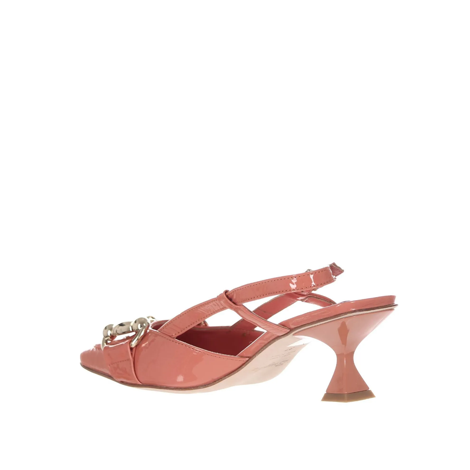 Décolleté slingback in vernice con tacco midi