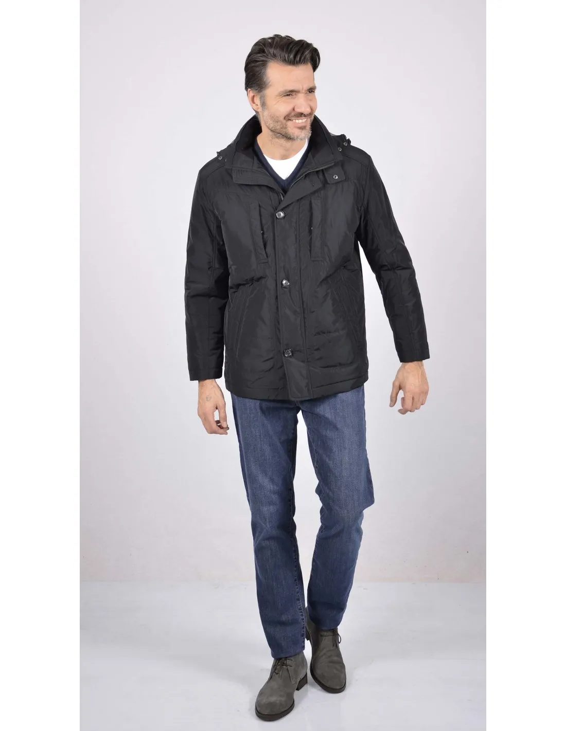 Parka Imbottito Con Cappuccio mod Jack blu A / I JPT