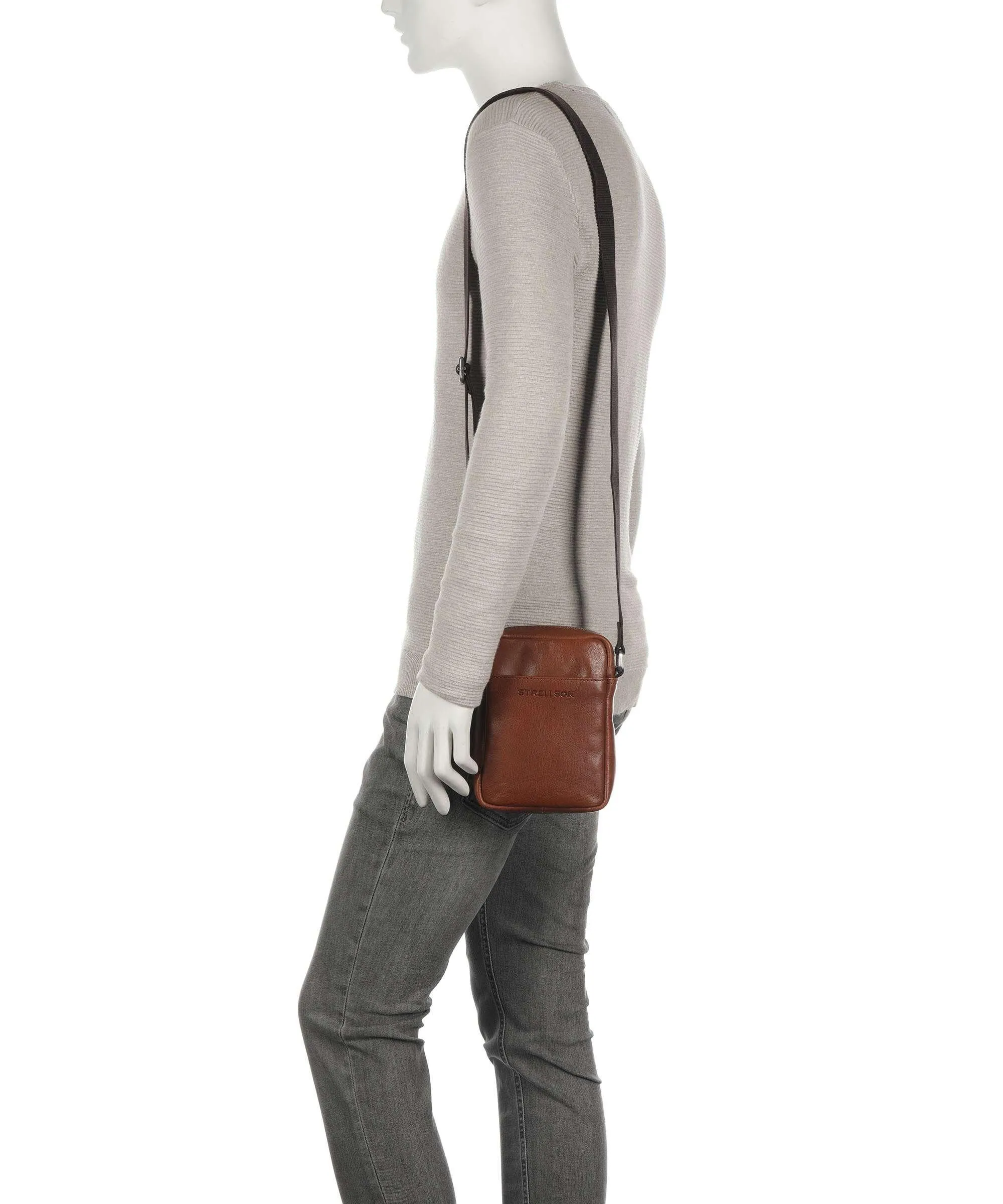  Strellson Kenley Marcus Borsa a tracolla pelle di bufalo cognac  