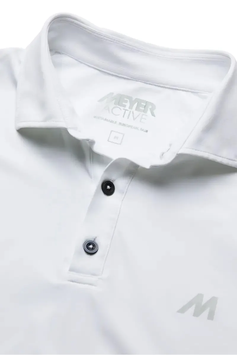 White meyer polo shirt with technical performance fabric